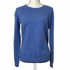 100% Superfine Merino Wool LINY XIN Pullover Sweater Blue Size M